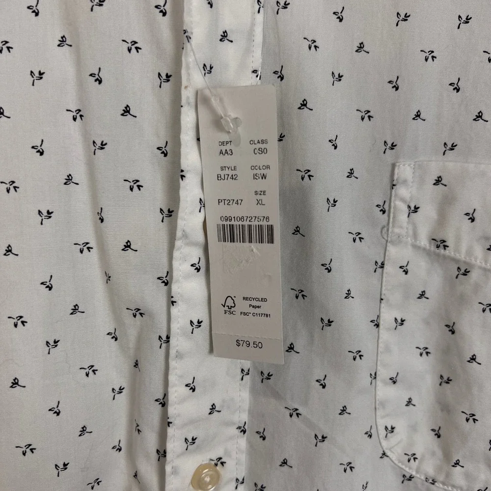 NEW $79 J. Crew Secret Wash Shirt Mens XL White NWT Slim Fit Button Down